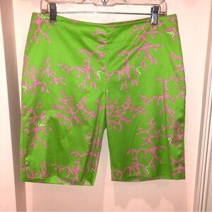 EUC Lilly Pulitzer Resort Bermuda In Coral Me Crazy Print Size 8